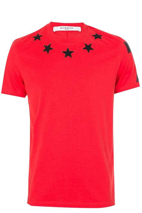 givenchy red star t shirt|givenchy graphic t shirt.